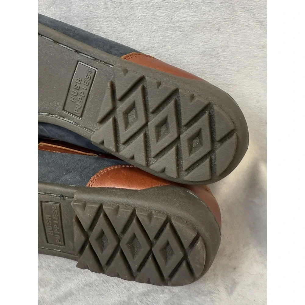 Hush Puppies Shoes Mens Size 10M‎ Leather Moc Toe Casual Lace Up Loafers